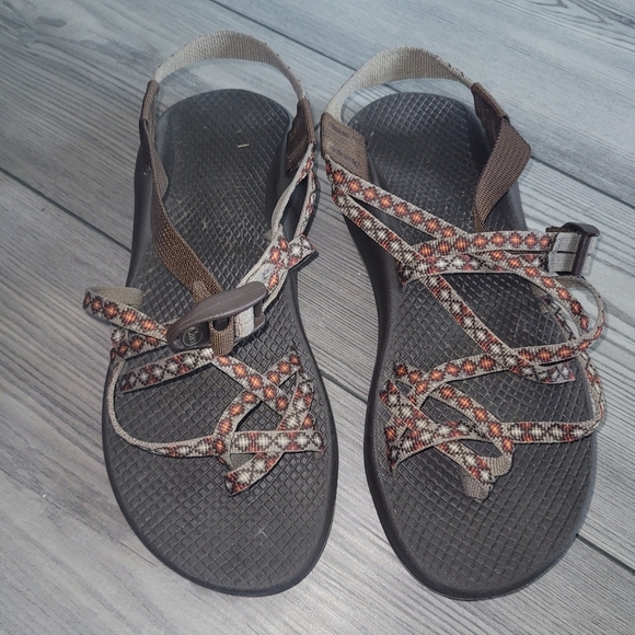 Chaco Wome's ZX2 Yampa Athletic Sandal Multi Burst Brown Orange Size 9 - Picture 1 of 6